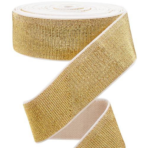 GORGECRAFT Gummiband Mit Goldenem Glitzer 6m 4cm Breit Metallisches Stretchband Zum Nähen Gewebte Strickspule Besatz Stirnband Zum Basteln von Hosenbund Taillengurt Kleidungsstück Kleidungszubehör GORGECRAFT Gummiband Mit Goldenem Glitzer 6m 4cm Breit Metallisches Stretchband Zum Nähen Gewebte Strickspule Besatz Stirnband Zum Basteln von Hosenbund Taillengurt Kleidungsstück Kleidungszubehör von GORGECRAFT