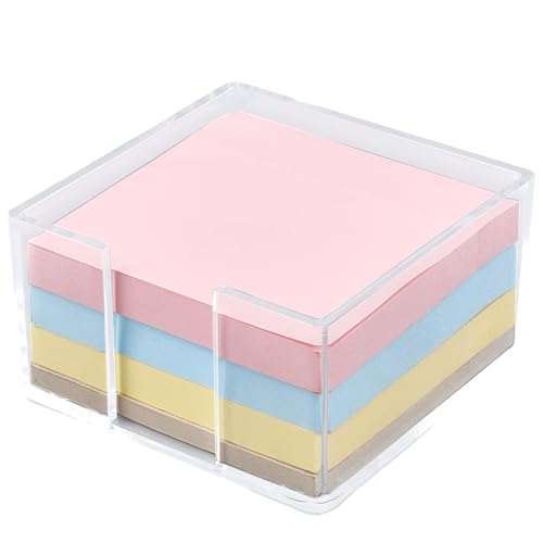GORGECRAFT Haftnotizhalter Aus Acryl 8.2 x 8.2cm Kristallklar Selbstklebender Notizblockhalter Organizer Klebriger Würfel Notizblockspender Etui Für Schlafsaal Büro Schule Zuhause Schreibtisch Lehrer von GORGECRAFT