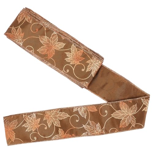 GORGECRAFT Juteband mit Ahornblatt-Muster, Herbst-Erntedankfest, Spitzenband mit Drahtrand, für Geschenkverpackungen, Tischläufer, Vorhang, Schonbezug, Kostüm, Heimdekoration, Schmuck, Handwerk, ca von GORGECRAFT
