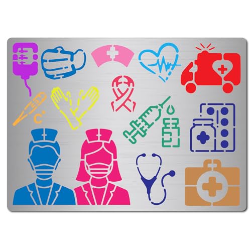 GORGECRAFT Krankenschwester-Metallschablonen medizinisches Thema Krankenschwestertag Spritze Thermometer Regenschirm Edelstahl Dekorieren Werkzeug Vorlage für Holzverbrennung Gravur Basteln Scrapbook GORGECRAFT Krankenschwester-Metallschablonen medizinisches Thema Krankenschwestertag Spritze Thermometer Regenschirm Edelstahl Dekorieren Werkzeug Vorlage für Holzverbrennung Gravur Basteln Scrapbook von GORGECRAFT