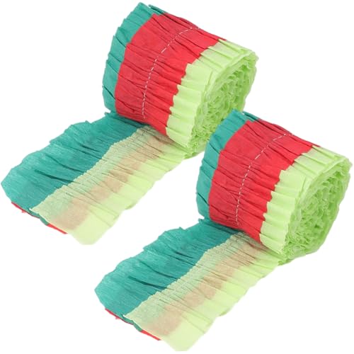 GORGECRAFT Krepppapierrollen, 50 x 7 cm, rot-grün, Party-Luftschlangen, hängende Girlande, Seiden-Ornament für Party, Hintergrund, Geburtstag, Brautparty, Hochzeit, Dekorationen, Kunst, Handwerk von GORGECRAFT