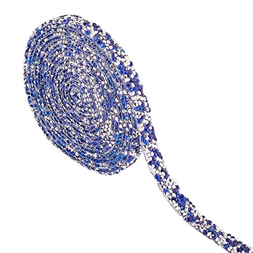 GORGECRAFT Kristall Strassband, 1 Yard 1 cm Strassband Trim Crystal Sparkling Strassband Resin Hotfix Belt, Blau von GORGECRAFT