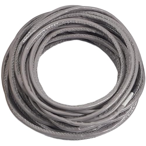 GORGECRAFT Kunstlederband, 5 mm, grau, PU-Leder, weiche, flache, runde Kordel, Faltschnur, doppelseitiger Streifen, Flechtbesatz, Bänder für Bastelarbeiten, Schmuckherstellung, Armband, Geldbörse, 9 m von GORGECRAFT