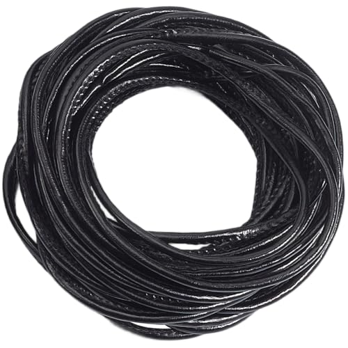 GORGECRAFT Kunstlederband, flach, rund, glänzend, weich, doppelseitig, für Bastelarbeiten, Schmuckherstellung, Armband, Geldbörse, 9 m, 5 mm, Schwarz GORGECRAFT Kunstlederband, flach, rund, glänzend, weich, doppelseitig, für Bastelarbeiten, Schmuckherstellung, Armband, Geldbörse, 9 m, 5 mm, Schwarz von GORGECRAFT