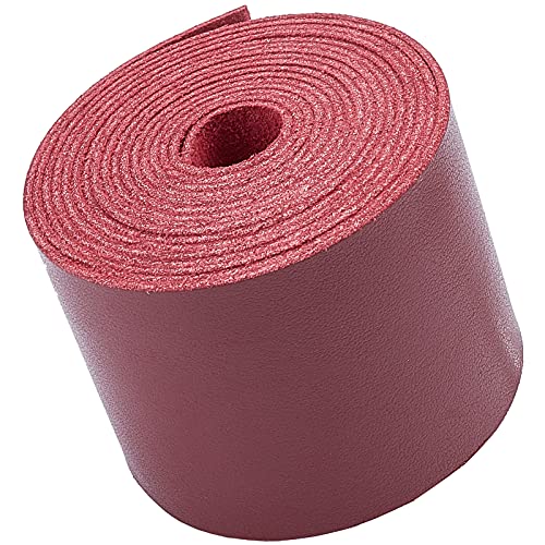 GORGECRAFT Lederriemen Streifen 50mm Breites Flachband DIY Lederband 78 Zoll (2m) Lang Für Die Herstellung von Taschenriemen Ledergürtel Möbelgriffe Rotwein von GORGECRAFT