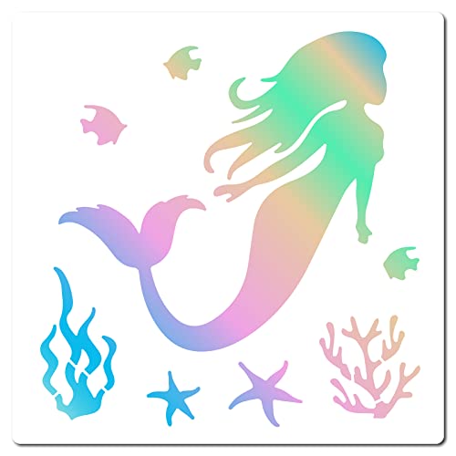 GORGECRAFT Meerjungfrau-Schablonen Korallen-Vorlagen Wasserpflanzen Seesterne Fische Meeresbewohner Wiederverwendbar 18x18cm Quadratisch Malschablonen Für Wand Scrapbooking Sommer DIY Kunsthandwerk GORGECRAFT Meerjungfrau-Schablonen Korallen-Vorlagen Wasserpflanzen Seesterne Fische Meeresbewohner Wiederverwendbar 18x18cm Quadratisch Malschablonen Für Wand Scrapbooking Sommer DIY Kunsthandwerk von GORGECRAFT