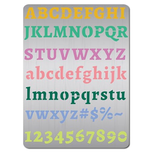 GORGECRAFT Metall-Buchstabenschablone Edelstahl-Schriftzug Alphabet Zahlen Symbol Malvorlage Tagebuch-Werkzeug Zum Malen Holzbrennen Wand Leinwand Brandmalerei Gravur Heimdekoration 19x14 cm GORGECRAFT Metall-Buchstabenschablone Edelstahl-Schriftzug Alphabet Zahlen Symbol Malvorlage Tagebuch-Werkzeug Zum Malen Holzbrennen Wand Leinwand Brandmalerei Gravur Heimdekoration 19x14 cm von GORGECRAFT