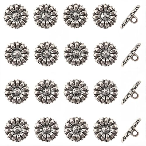 GORGECRAFT Metallknöpfe, 6,3 cm, Vintage-Stil, Blumenform, 1 Loch, dekorativ, rund, für Kleidung, Mantel, Taschen, Geldbörse, Kunsthandwerk Projekte, 1 Box, 20 Stück GORGECRAFT Metallknöpfe, 6,3 cm, Vintage-Stil, Blumenform, 1 Loch, dekorativ, rund, für Kleidung, Mantel, Taschen, Geldbörse, Kunsthandwerk Projekte, 1 Box, 20 Stück von GORGECRAFT
