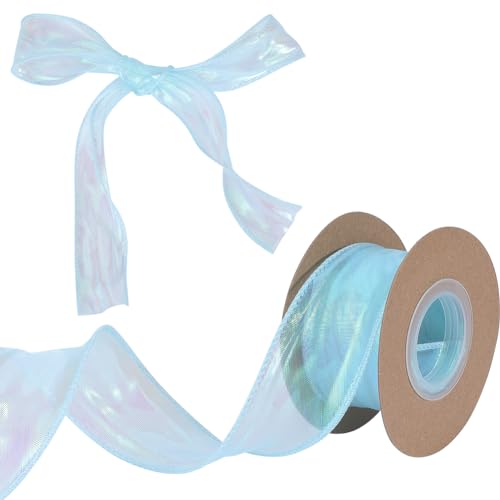 GORGECRAFT Organzaband 9m 4cm Breit Transparent Mit Drahtrand Und Schimmerndem Rand Dekorativer Stoff Zum Verpacken Geschenken Für Hochzeitseinladungen Blumensträuße Schleifen Kuchendekor Himmelblau GORGECRAFT Organzaband 9m 4cm Breit Transparent Mit Drahtrand Und Schimmerndem Rand Dekorativer Stoff Zum Verpacken Geschenken Für Hochzeitseinladungen Blumensträuße Schleifen Kuchendekor Himmelblau von GORGECRAFT