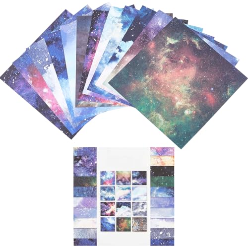 GORGECRAFT Papierblock, 15,2 x 15,2 cm, Galaxie-gemustert, einseitig, Decoupage-Karton, Hintergrundzubehör für Kartenherstellung, Schreiben, Journaling, Origami-Bastelarbeiten, 24 Blatt, 12 Stile GORGECRAFT Papierblock, 15,2 x 15,2 cm, Galaxie-gemustert, einseitig, Decoupage-Karton, Hintergrundzubehör für Kartenherstellung, Schreiben, Journaling, Origami-Bastelarbeiten, 24 Blatt, 12 Stile von GORGECRAFT