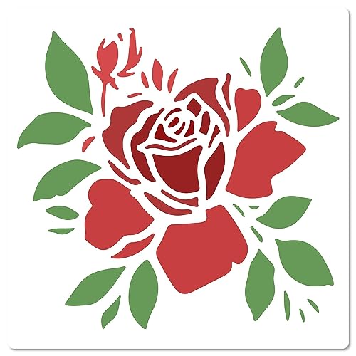 GORGECRAFT Rosen-Schablonen-Vorlagen Große Blumenblätter-Schablone Blühendes Blumenmuster Wiederverwendbare Quadratische Kunststoff-Malschablonen Schild Für Scrapbooking Kartenherstellung 18x18cm GORGECRAFT Rosen-Schablonen-Vorlagen Große Blumenblätter-Schablone Blühendes Blumenmuster Wiederverwendbare Quadratische Kunststoff-Malschablonen Schild Für Scrapbooking Kartenherstellung 18x18cm von GORGECRAFT