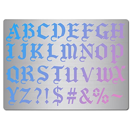 GORGECRAFT Schablonen Für Gotische Schriftarten Alte Englische Schriftarten Edelstahl-Schablonen Wiederverwendbar Alphabet Metallschablone Werkzeug Schreiben Malen Holzbrennen Leinwand Möbel Gravur GORGECRAFT Schablonen Für Gotische Schriftarten Alte Englische Schriftarten Edelstahl-Schablonen Wiederverwendbar Alphabet Metallschablone Werkzeug Schreiben Malen Holzbrennen Leinwand Möbel Gravur von GORGECRAFT