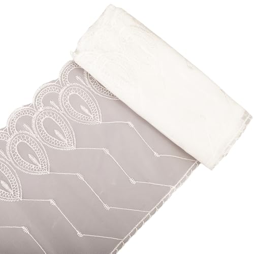 GORGECRAFT Spitzenbesatz Aus Besticktem Netzgewebe 6 m X 26cm Breit Vintage Stil Weiß Unelastisch Zum Nähen Spitzenband Stoffrandbesatz Tüll Applikation Für Vorhänge Tischdecken Kleider Nähen Hochzeit GORGECRAFT Spitzenbesatz Aus Besticktem Netzgewebe 6 m X 26cm Breit Vintage Stil Weiß Unelastisch Zum Nähen Spitzenband Stoffrandbesatz Tüll Applikation Für Vorhänge Tischdecken Kleider Nähen Hochzeit von GORGECRAFT