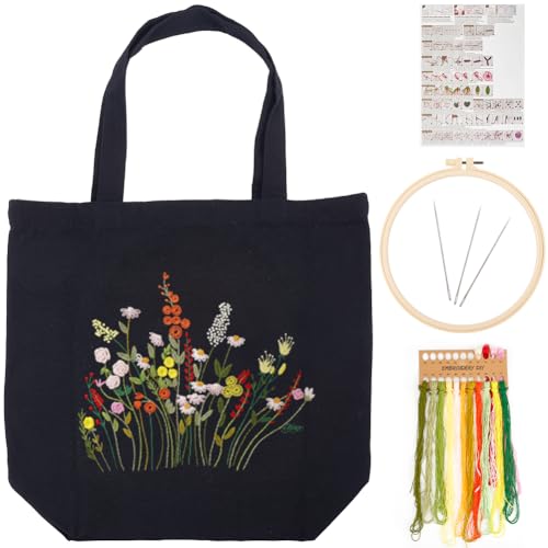 GORGECRAFT Stickset Für Tragetasche Aus Segeltuch Schwarze Tasche Blumen Und Grasmuster Kreuzstichset Für Anfänger DIY Kunsthandwerk Praktisches Nähset Starterzubehör Mit Bedruckten Nadeln Rahmen GORGECRAFT Stickset Für Tragetasche Aus Segeltuch Schwarze Tasche Blumen Und Grasmuster Kreuzstichset Für Anfänger DIY Kunsthandwerk Praktisches Nähset Starterzubehör Mit Bedruckten Nadeln Rahmen von GORGECRAFT
