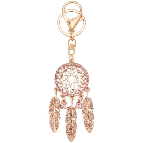 GORGECRAFT Traumfänger Schlüsselanhänger Goldene Metallperle Glücksbringer Freundschafts Traumfänger Charms Hängende Dekoration Rosa Strass Feder Anhänger Für Frauen Mütter Schlüsselanhänger Geldbörse GORGECRAFT Traumfänger Schlüsselanhänger Goldene Metallperle Glücksbringer Freundschafts Traumfänger Charms Hängende Dekoration Rosa Strass Feder Anhänger Für Frauen Mütter Schlüsselanhänger Geldbörse von GORGECRAFT