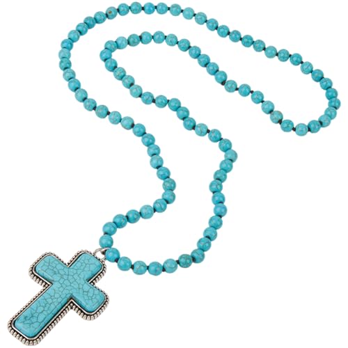 GORGECRAFT Türkisfarbene Kreuz Halskette Boho Western Vintage Edelstein Naturstein Perlen Langer Anhänger Kruzifix Klobig Böhmisches Statement Handgefertigt Choker Charm Für Schmuck Damen Herren Acces GORGECRAFT Türkisfarbene Kreuz Halskette Boho Western Vintage Edelstein Naturstein Perlen Langer Anhänger Kruzifix Klobig Böhmisches Statement Handgefertigt Choker Charm Für Schmuck Damen Herren Acces von GORGECRAFT