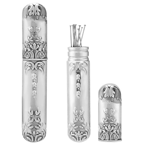 GORGECRAFT Vintage-Nadel-Aufbewahrungskoffer Antikes Silber Nadeln Röhrchen Zahnstocherhalter Behälter Tragbare Nähzubehör-Werkzeuge Für Stickereien Kreuzstich Handarbeiten 8.8x1.5 cm GORGECRAFT Vintage-Nadel-Aufbewahrungskoffer Antikes Silber Nadeln Röhrchen Zahnstocherhalter Behälter Tragbare Nähzubehör-Werkzeuge Für Stickereien Kreuzstich Handarbeiten 8.8x1.5 cm von GORGECRAFT