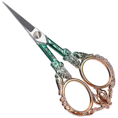 GORGECRAFT Vogel Europäische Näh Stickschere Orange Grün Edelstahl Vintage Häkelschere Kreuzstich Schneiden Storch Schere Mit Spitzer Spitze Kleine Schere Für Heimwerkerarbeiten Detailschere von GORGECRAFT