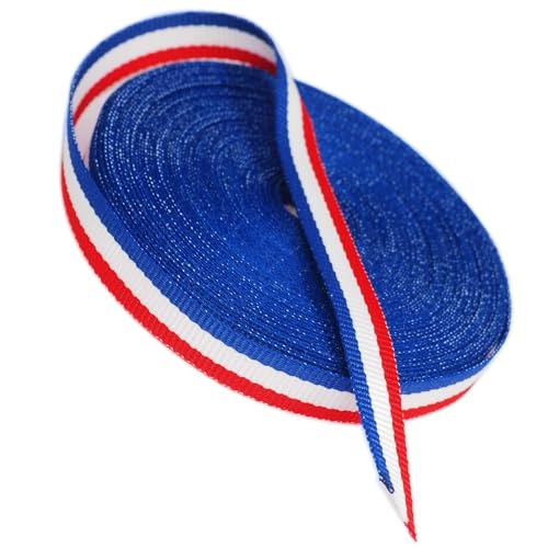 Französische Band Frankreich-Flaggenband Trikolore Rot Weiß Blau 10 mt x 1 cm breit, Material für Heimwerker, Handarbeiten, französischer dekorativer von GOS Best Supplies