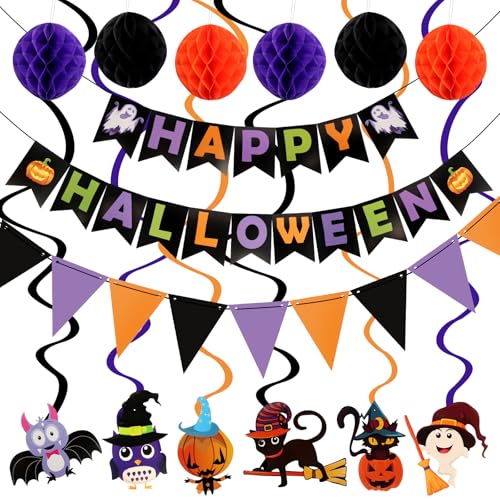 Halloween Party Deko Set Halloween Banner Set Girlande Wabenball Wimpelkette Swirl Streamers für halloween Wohnaccessoires Halloween Party Deko Set Halloween Banner Set Girlande Wabenball Wimpelkette Swirl Streamers für halloween Wohnaccessoires von GOSHIES