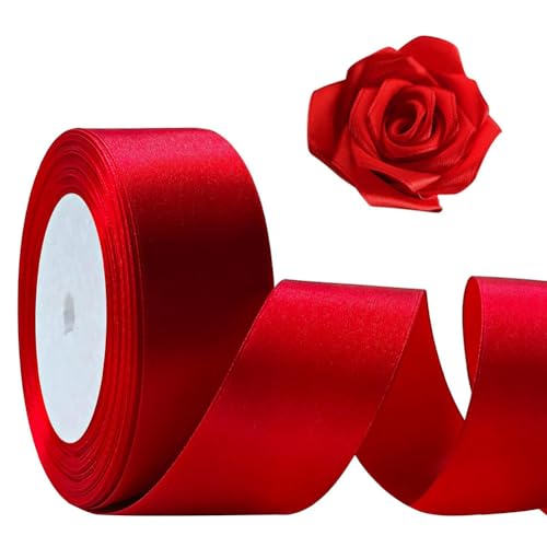 GOSIA Rot, 1 1/2 Zoll, Satin, 25 m, für Haare, aus Polyesterseide, einseitig, aus Stoff für Blumensträuße GOSIA Rot, 1 1/2 Zoll, Satin, 25 m, für Haare, aus Polyesterseide, einseitig, aus Stoff für Blumensträuße von GOSIA