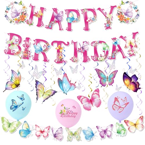 31 Stück Schmetterling Deko Geburtstag,con Fhappy Birthday Girlande Schmetterling,Hängende Wirbel,Schmetterlinge Deko 3D,Party Deko Geburtstag für Haus Dekoration Klassenzimmer Hochzeit 31 Stück Schmetterling Deko Geburtstag,con Fhappy Birthday Girlande Schmetterling,Hängende Wirbel,Schmetterlinge Deko 3D,Party Deko Geburtstag für Haus Dekoration Klassenzimmer Hochzeit von GOTDYBST