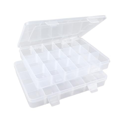 GOTDYBST 2 Stück Sortierboxen Für Kleinteile, Mit 18 Herausnehmbaren Fächern Setzkasten, Kleinteile Organizer Zur Aufbewahrung Von Perlen, Kunsthandwerk, Schmuck, Angelausrüstung Und Bürobedarf von GOTDYBST