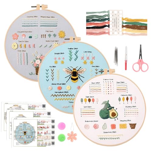 GOTDYBST Stickset Für Anfänger, Sticken Set Erwachsene, Zum Erlernen Von 28 Verschiedenen Stichen, Kreuzstich Set - Enthält Kattun, Faden, Nadel, Stickrahmen Und Video-Tutorial GOTDYBST Stickset Für Anfänger, Sticken Set Erwachsene, Zum Erlernen Von 28 Verschiedenen Stichen, Kreuzstich Set - Enthält Kattun, Faden, Nadel, Stickrahmen Und Video-Tutorial von GOTDYBST