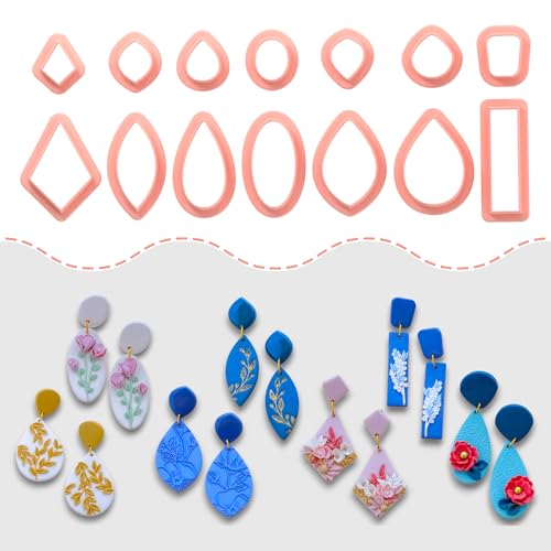 GOTO CLAY TOOLS Basic Shapes Baumeln Polymer Clay Cutter für Ohrringe, Polymer Clay Cutters, Baumeln mit Nieten, Set mit 14 Tonschneidern CTCMB-8 GOTO CLAY TOOLS Basic Shapes Baumeln Polymer Clay Cutter für Ohrringe, Polymer Clay Cutters, Baumeln mit Nieten, Set mit 14 Tonschneidern CTCMB-8 von GOTO CLAY TOOLS