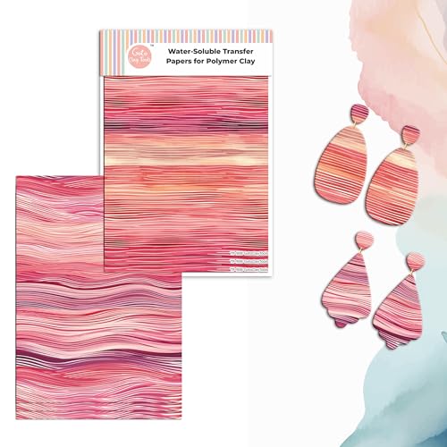 GOTO CLAY TOOLS TPUS-908-909 Transferpapier für Polymer-Ton, Aquarellwellen, Polymer-Ton, Transferfolie für Schmuckherstellung, 6 Stück GOTO CLAY TOOLS TPUS-908-909 Transferpapier für Polymer-Ton, Aquarellwellen, Polymer-Ton, Transferfolie für Schmuckherstellung, 6 Stück von GOTO CLAY TOOLS