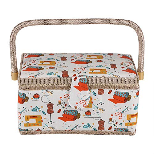GOTOTO Nähkästchen mit Griff, Nähkästchen für Haus und Reisen, Nähzubehör, Aufbewahrungsbox, 27,8 x 18 x 14,5 cm GOTOTO Nähkästchen mit Griff, Nähkästchen für Haus und Reisen, Nähzubehör, Aufbewahrungsbox, 27,8 x 18 x 14,5 cm von GOTOTOP