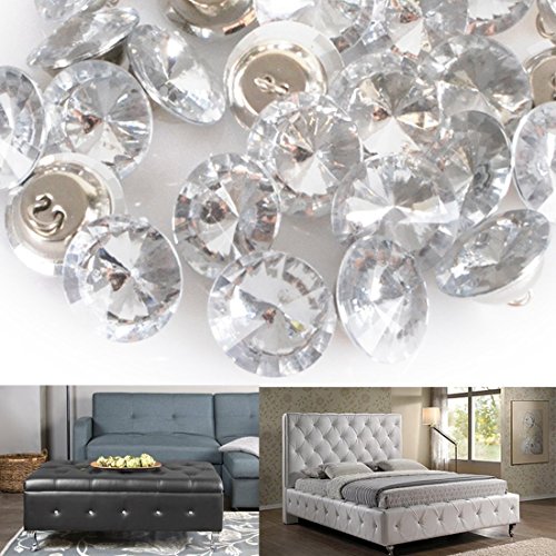 GOTOTOP 50x Diamant Kristall Moebel Runde Stuhl Sofa Kopfbrett Schmücken (25mm) von GOTOTOP