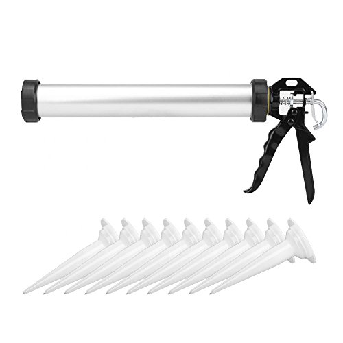Silikonpistole 600 ml Kartuschenpresse Aluminium Kartuschenpistole mit 10 Düse Universal geschlossen Silikonspritze für Silikon, Acryl, Klebstoffe Silikonpistole 600 ml Kartuschenpresse Aluminium Kartuschenpistole mit 10 Düse Universal geschlossen Silikonspritze für Silikon, Acryl, Klebstoffe von GOTOTOP