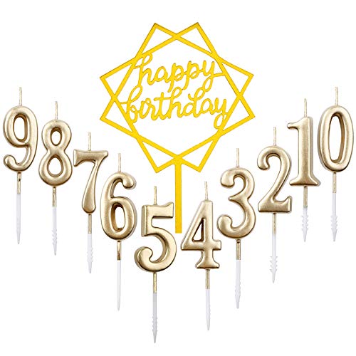 10 Stück Nummer 0-9 Geburtstag Ziffer Kuchen Kerzen + 1 Stück Brief Alles Gute zum Geburtstag Glitter Cake Topper Dekoration Kuchen Nummer Digitale Kerzen für Hochzeit (Champagner) 10 Stück Nummer 0-9 Geburtstag Ziffer Kuchen Kerzen + 1 Stück Brief Alles Gute zum Geburtstag Glitter Cake Topper Dekoration Kuchen Nummer Digitale Kerzen für Hochzeit (Champagner) von GOTRUST