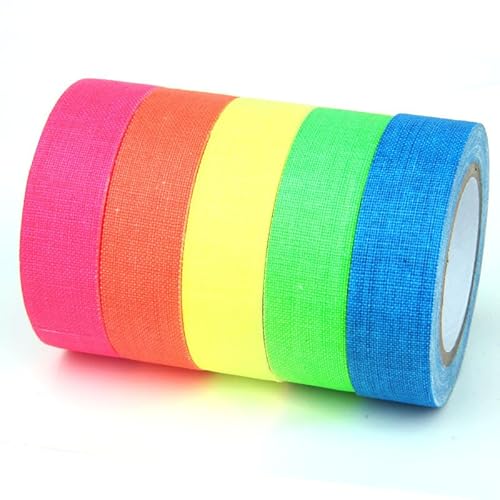 GOTRUST 5pcs Neon klebeband Schwarzlicht, UV Fluorescent Tape, Leuchtend Gaffers Tapes für Partydeko Halloween Handwerk - 13mmx5m GOTRUST 5pcs Neon klebeband Schwarzlicht, UV Fluorescent Tape, Leuchtend Gaffers Tapes für Partydeko Halloween Handwerk - 13mmx5m von GOTRUST