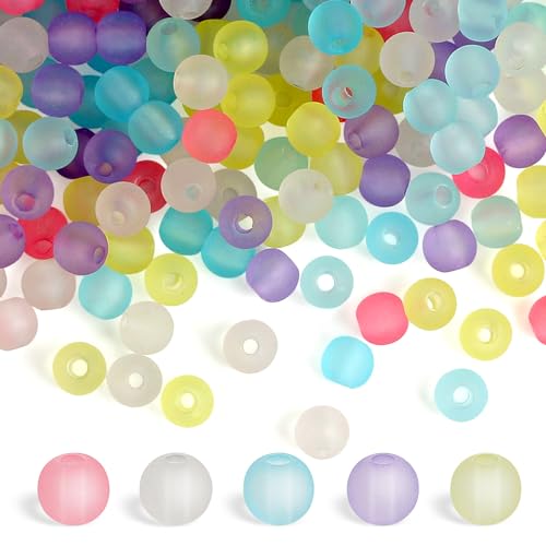 GOTRUST Acrylperlen Matt Bunt 6mm, 600pcs Mattierte Glitzerperlen zum Auffädeln, Bunt Matte Basteln Perlen, Lichtbrechendes Leuchten Runde Glasperlen für Schmuckherstellung, Diy Handwerk Dekor GOTRUST Acrylperlen Matt Bunt 6mm, 600pcs Mattierte Glitzerperlen zum Auffädeln, Bunt Matte Basteln Perlen, Lichtbrechendes Leuchten Runde Glasperlen für Schmuckherstellung, Diy Handwerk Dekor von GOTRUST