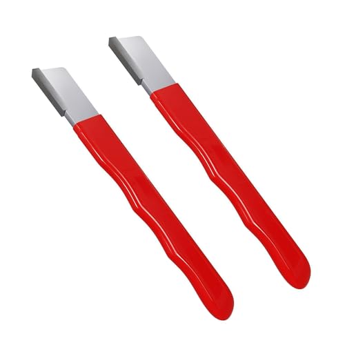 2Pcs Metall Messer Beschneiden Schärfstein Handheld Garten Schere Schere Spitzer mit Deckel Tasche Schnelle Scharfe Messer (Rot) von GOUDE