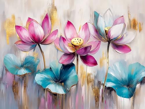 5D Diamond Painting Blume, Rosa Diamond Painting Erwachsene Kinder, DIY Crystal Art Bilder Basteln Erwachsene Anfänger Set für Heim Schlafzimmer Wand Deko Wohnzimmer, Geschenke Frau 20x30cm 94-6QY von GOUFEENG