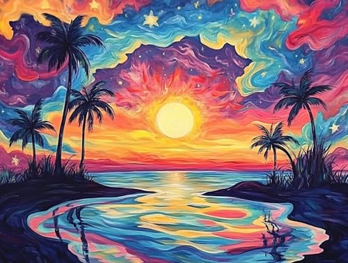 5D Diamond Painting Colorful, Sonnenuntergang Diamond Painting Erwachsene Kinder, DIY Crystal Art Bilder Basteln Erwachsene Anfänger Set für Heim Schlafzimmer Wohnzimmer Deko, Geschenke 20x30cm 26-3G7 5D Diamond Painting Colorful, Sonnenuntergang Diamond Painting Erwachsene Kinder, DIY Crystal Art Bilder Basteln Erwachsene Anfänger Set für Heim Schlafzimmer Wohnzimmer Deko, Geschenke 20x30cm 26-3G7 von GOUFEENG
