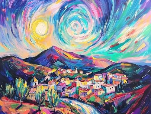 5D Diamond Painting Dorf, Sternenhimmel Diamond Painting Erwachsene Kinder, DIY Crystal Art Bilder Basteln Erwachsene Anfänger Set für Heim Schlafzimmer Wohnzimmer Deko, Geschenke 35x45cm Q5-844 5D Diamond Painting Dorf, Sternenhimmel Diamond Painting Erwachsene Kinder, DIY Crystal Art Bilder Basteln Erwachsene Anfänger Set für Heim Schlafzimmer Wohnzimmer Deko, Geschenke 35x45cm Q5-844 von GOUFEENG