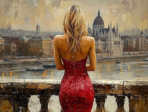 5D Diamond Painting Frau, Landschaft Diamond Painting Erwachsene Kinder, DIY Crystal Art Bilder Basteln Erwachsene Anfänger Set für Heim Schlafzimmer Wohnzimmer Deko, Geschenke Frauen 30x40 cm 2Y-E9E von GOUFEENG