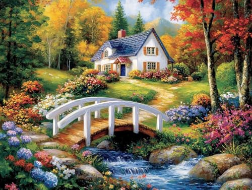 5D Diamond Painting Haus, Landschaft Diamond Painting Erwachsene Kinder, DIY Crystal Art Bilder Basteln Erwachsene Anfänger Set für Heim Schlafzimmer Wohnzimmer Deko, Geschenke Frauen 30x40 cm RC-GP2 5D Diamond Painting Haus, Landschaft Diamond Painting Erwachsene Kinder, DIY Crystal Art Bilder Basteln Erwachsene Anfänger Set für Heim Schlafzimmer Wohnzimmer Deko, Geschenke Frauen 30x40 cm RC-GP2 von GOUFEENG