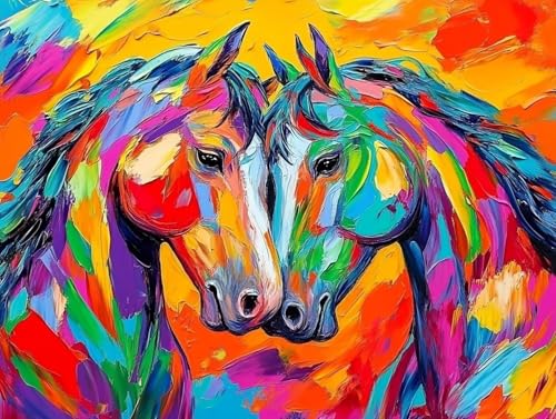 5D Diamond Painting Horse, Colorful Diamond Painting Erwachsene Kinder, DIY Crystal Art Bilder Basteln Erwachsene Anfänger Set für Heim Schlafzimmer Wand Deko Wohnzimmer, Geschenke Frau 20x30cm KO-2J5 5D Diamond Painting Horse, Colorful Diamond Painting Erwachsene Kinder, DIY Crystal Art Bilder Basteln Erwachsene Anfänger Set für Heim Schlafzimmer Wand Deko Wohnzimmer, Geschenke Frau 20x30cm KO-2J5 von GOUFEENG