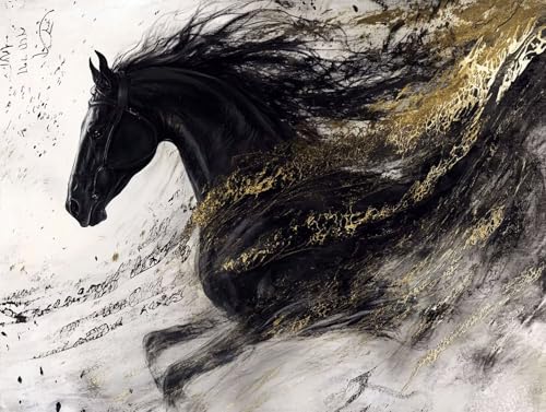 5D Diamond Painting Horse, Schwarz Diamond Painting Erwachsene Kinder, DIY Crystal Art Bilder Basteln Erwachsene Anfänger Set für Heim Schlafzimmer Wand Deko Wohnzimmer, Geschenke Frau 20x30cm 56-DA2 5D Diamond Painting Horse, Schwarz Diamond Painting Erwachsene Kinder, DIY Crystal Art Bilder Basteln Erwachsene Anfänger Set für Heim Schlafzimmer Wand Deko Wohnzimmer, Geschenke Frau 20x30cm 56-DA2 von GOUFEENG
