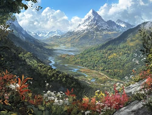 5D Diamond Painting Landschaft, Gebirge Diamond Painting Erwachsene Kinder, DIY Crystal Art Bilder Basteln Erwachsene Anfänger Set für Heim Schlafzimmer Wohnzimmer Deko, Geschenke 20x30cm S0-869 von GOUFEENG