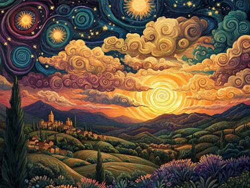 5D Diamond Painting Landschaft, Wolke Diamond Painting Erwachsene Kinder, DIY Crystal Art Bilder Basteln Erwachsene Anfänger Set für Heim Schlafzimmer Wohnzimmer Deko, Geschenke 80x105cm N3-3MD 5D Diamond Painting Landschaft, Wolke Diamond Painting Erwachsene Kinder, DIY Crystal Art Bilder Basteln Erwachsene Anfänger Set für Heim Schlafzimmer Wohnzimmer Deko, Geschenke 80x105cm N3-3MD von GOUFEENG
