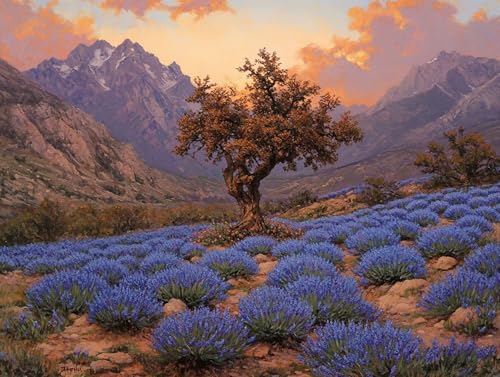 5D Diamond Painting Lavendel, Pflanze Diamond Painting Erwachsene Kinder, DIY Crystal Art Bilder Basteln Erwachsene Anfänger Set für Heim Schlafzimmer Wohnzimmer Deko, Geschenke 25x35 cm T5-FZ4 von GOUFEENG