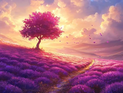 5D Diamond Painting Lila, Landschaft Diamond Painting Erwachsene Kinder, DIY Crystal Art Bilder Basteln Erwachsene Anfänger Set für Heim Schlafzimmer Wohnzimmer Deko, Geschenke Frauen 20x30 cm 8C-N6T 5D Diamond Painting Lila, Landschaft Diamond Painting Erwachsene Kinder, DIY Crystal Art Bilder Basteln Erwachsene Anfänger Set für Heim Schlafzimmer Wohnzimmer Deko, Geschenke Frauen 20x30 cm 8C-N6T von GOUFEENG