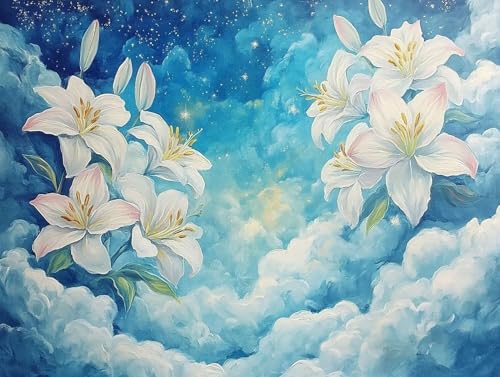 5D Diamond Painting Lilie, Wolke Diamond Painting Erwachsene Kinder, DIY Crystal Art Bilder Basteln Erwachsene Anfänger Set für Heim Schlafzimmer Wand Deko Wohnzimmer, Geschenke Frau 50x65cm 50-LL2 5D Diamond Painting Lilie, Wolke Diamond Painting Erwachsene Kinder, DIY Crystal Art Bilder Basteln Erwachsene Anfänger Set für Heim Schlafzimmer Wand Deko Wohnzimmer, Geschenke Frau 50x65cm 50-LL2 von GOUFEENG