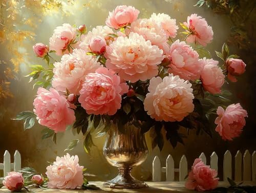 5D Diamond Painting Pfingstrose, Rosa Diamond Painting Erwachsene Kinder, DIY Crystal Art Bilder Basteln Erwachsene Anfänger Set für Heim Schlafzimmer Wohnzimmer Deko, Geschenke 50x65 cm 43-C9T 5D Diamond Painting Pfingstrose, Rosa Diamond Painting Erwachsene Kinder, DIY Crystal Art Bilder Basteln Erwachsene Anfänger Set für Heim Schlafzimmer Wohnzimmer Deko, Geschenke 50x65 cm 43-C9T von GOUFEENG